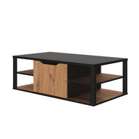 KONFERENČNÍ STOLEK, černá, barvy dubu, kompozitní dřevo, 110/60/38 cm - barvy dubu/černá, Design, kompozitní dřevo (110/60/38cm) - MID.YOU