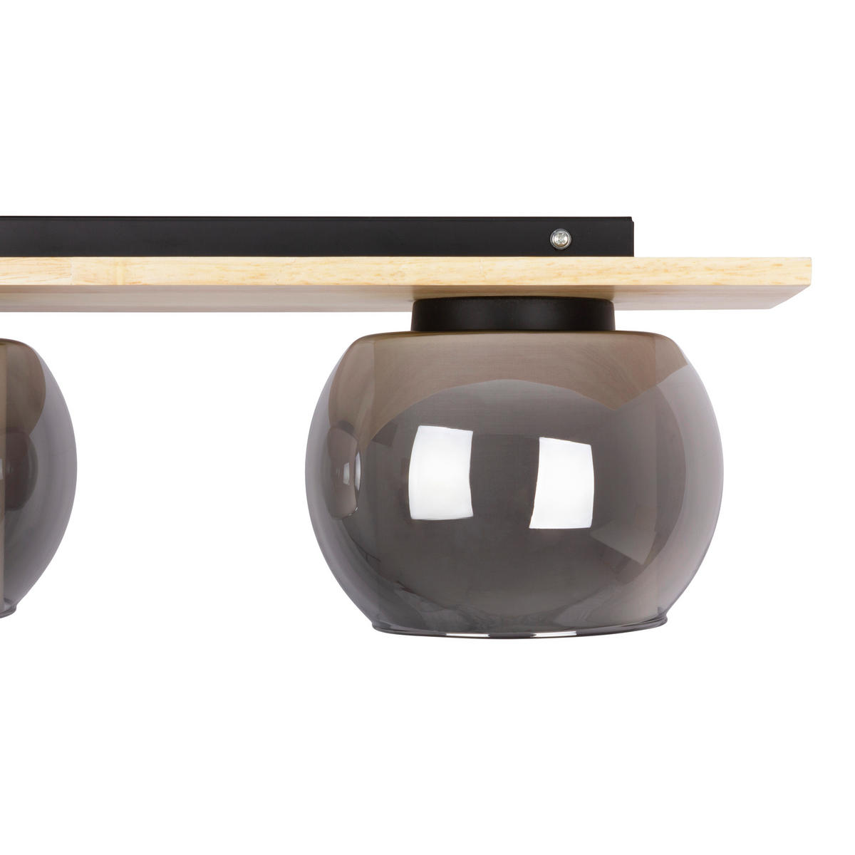PENDELLEUCHTE 90/18/120 cm  - Schwarz/Naturfarben, Design, Glas/Holz (90/18/120cm) - Näve