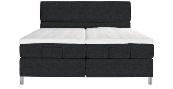 BOXSPRINGBETT 180/200 cm  in Anthrazit  - Chromfarben/Anthrazit, KONVENTIONELL, Kunststoff/Textil (180/200cm) - Voleo