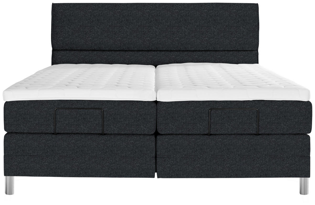 BOXSPRINGBETT 180/200 cm  in Anthrazit  - Chromfarben/Anthrazit, Konventionell, Kunststoff/Textil (180/200cm) - Voleo