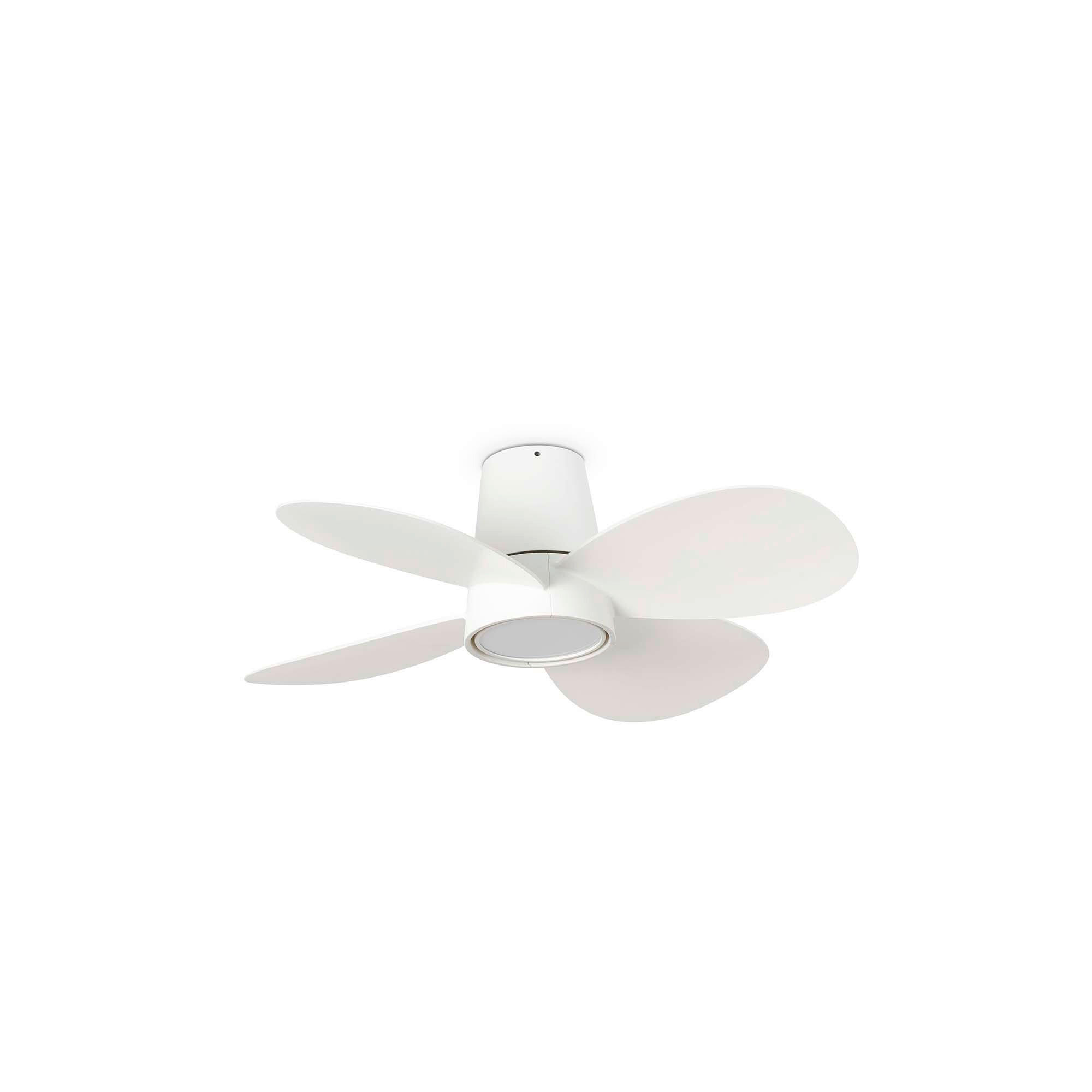 Ventilator mit Beleuchtung Klover 80/22.3 cm   - Weiß, KONVENTIONELL, Kunststoff/Metall (80/22.3cm)