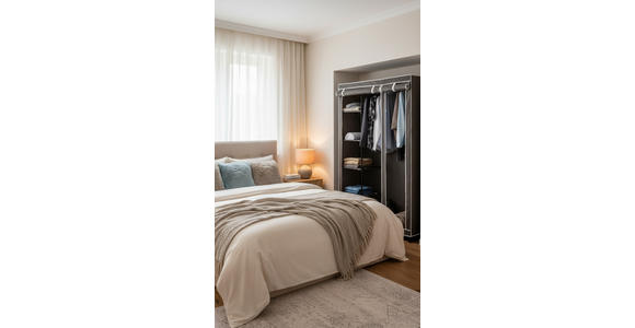 STOFFSCHRANK 110/178/46 cm  in Grau  - Grau, Basics, Kunststoff/Textil (110/178/46cm) - Carryhome