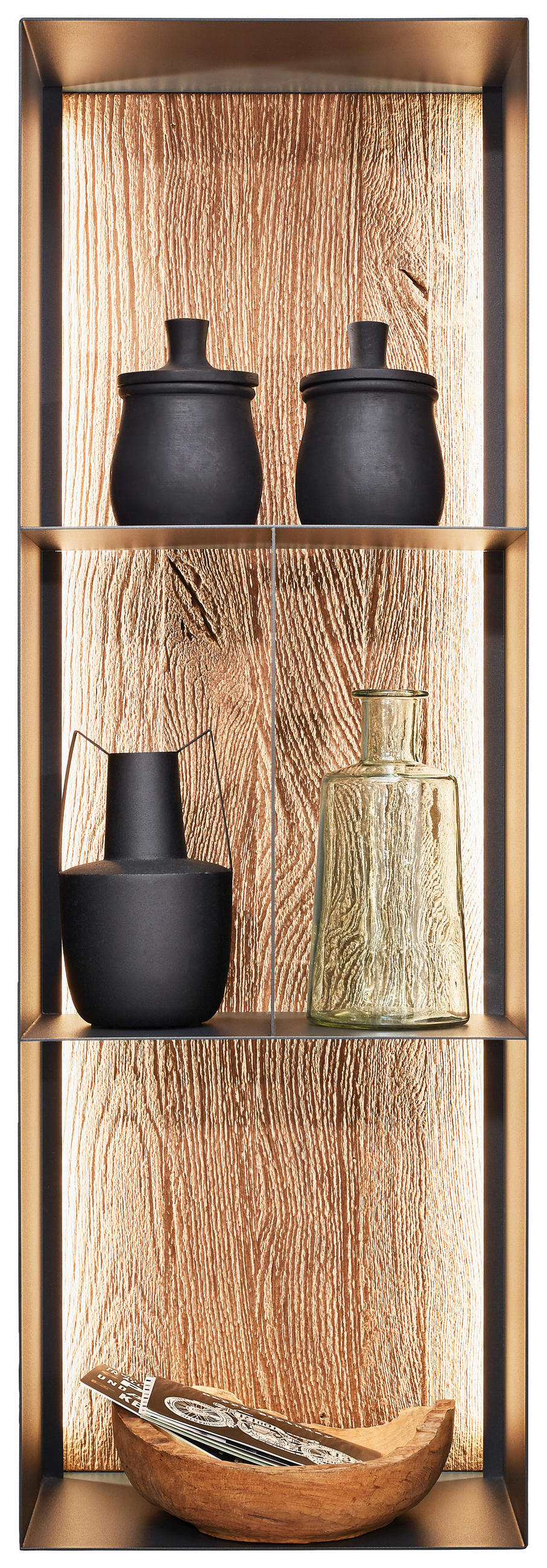 WANDREGAL  35/106/24 cm  - Eichefarben/Anthrazit, Natur, Holz/Metall (35/106/24cm) - Valnatura