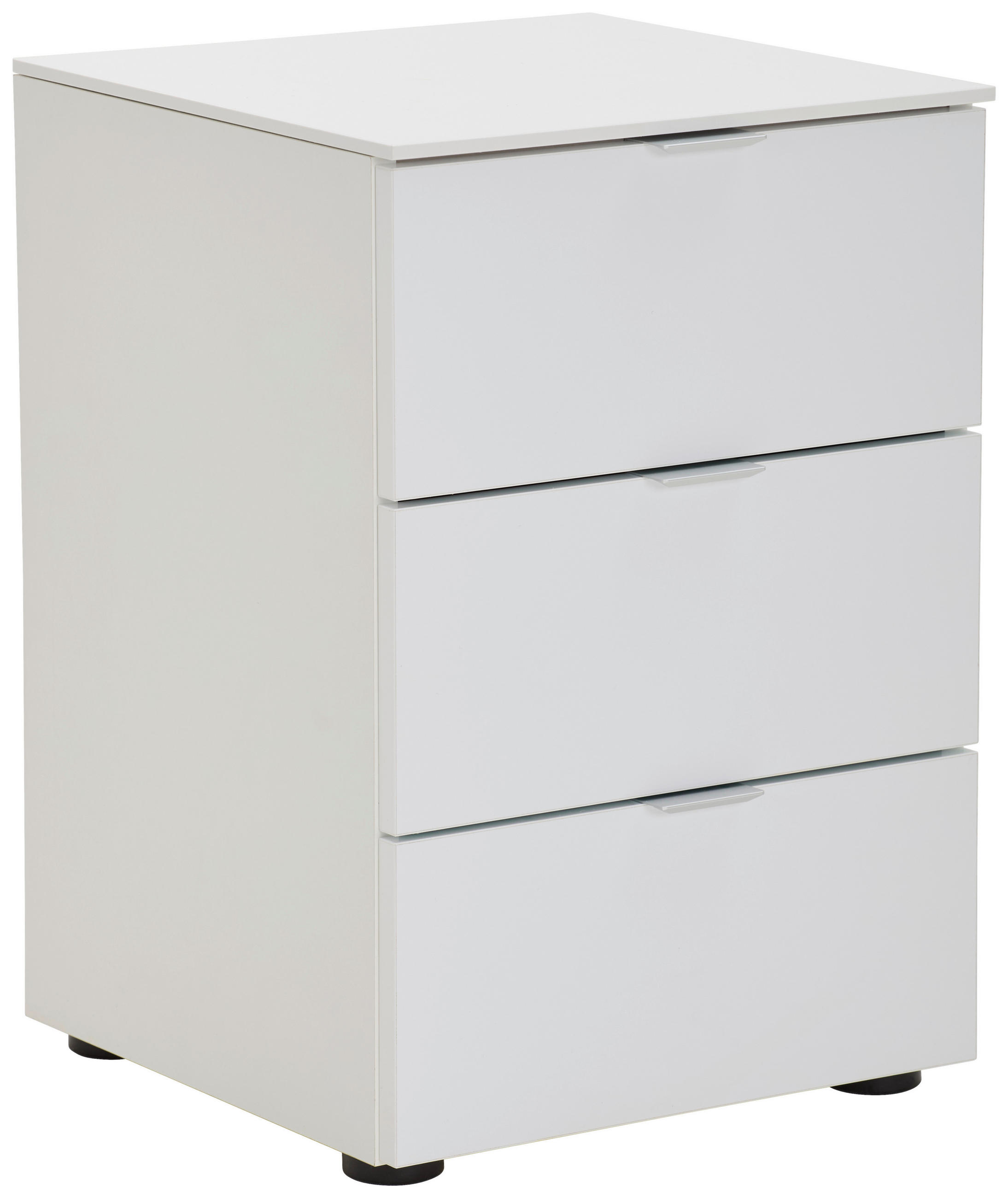 NACHTSCHRANK 40/58/40 cm  - Weiß Hochglanz/Alufarben, MODERN, Holzwerkstoff/Kunststoff (40/58/40cm) - Moderano