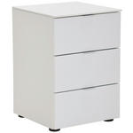 NACHTKÄSTCHEN 40/58/40 cm  in Weiß Hochglanz  - Weiß Hochglanz/Alufarben, MODERN, Holzwerkstoff/Kunststoff (40/58/40cm) - Moderano