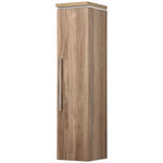 MIDISCHRANK 30/132/30 cm  - Chromfarben/Eichefarben, Design, Glas/Holzwerkstoff (30/132/30cm) - Novel