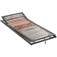 LATTENROST TOPFORM SPRINT KF 90/190 cm Kopfteil, Fußteil verstellbar, Birke, Buche  - Graubraun/Rot, Basics, Holz (90/190cm) - Novel