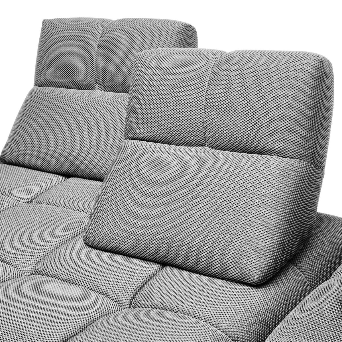 ECKSOFA in Struktur Grauweiß  313/233 cm  - Grauweiß/Schwarz, Design, Kunststoff/Textil (313/233cm) - Emilio Belluti