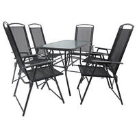 GARTENTISCHGRUPPE  - Anthrazit, Basics, Glas/Textil - Gardenson