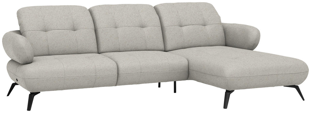 ECKSOFA Chenille Beige  - Beige/Schwarz, Design, Textil/Metall (282/189cm) - Novel