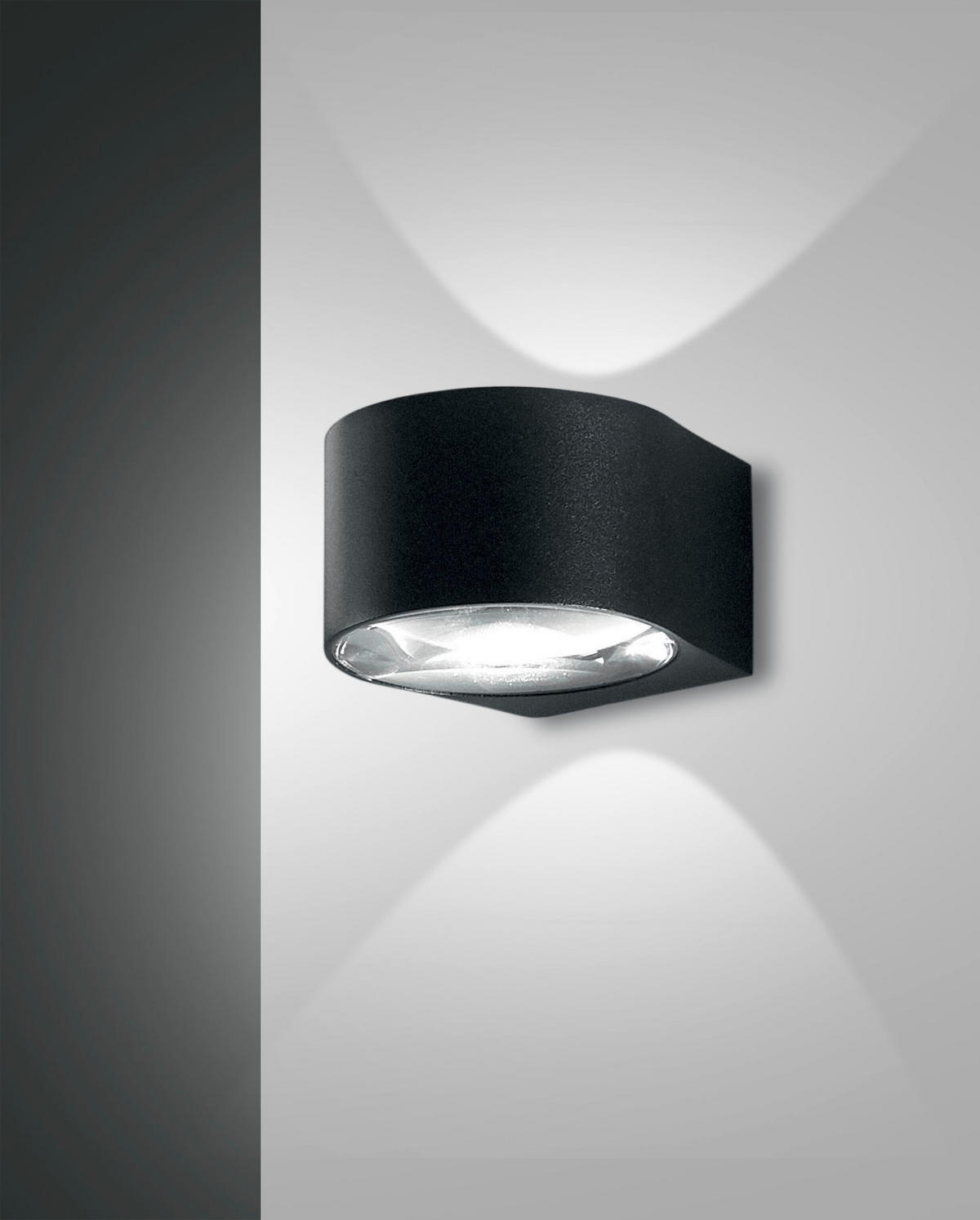 LED-AUßENLEUCHTE Lao 11/12/7 cm   - Schwarz, Design, Glas/Metall (11/12/7cm) - Fabas Luce
