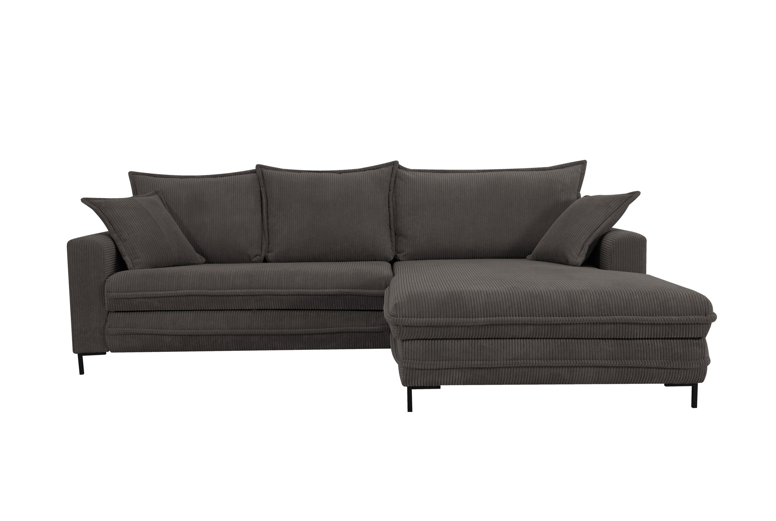 ECKSOFA  in Taupe  - Taupe/Schwarz, Design, Textil/Metall (272/174cm) - MID.YOU
