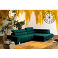ECKSOFA  in Webstoff Grün  295/201 cm  - Dunkelgrau/Silberfarben, Design, Textil/Metall (295/201cm) - Hom`in