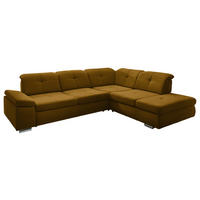 ECKSOFA  in Mikrofaser Khaki  312/260 cm  - Chromfarben/Khaki, Design, Textil/Metall (312/260cm) - Beldomo Style