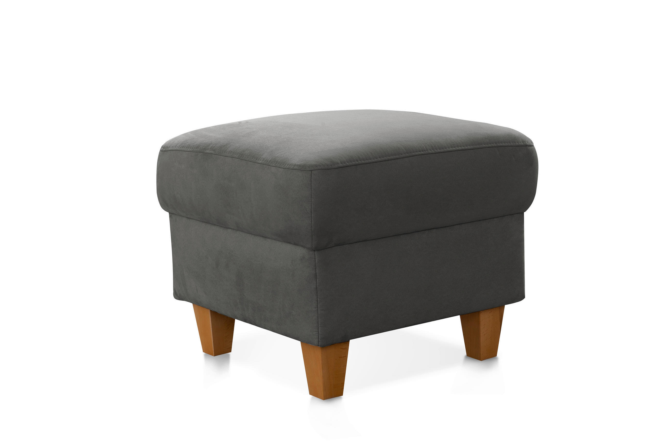 HOCKER in Textil Grau  - Eichefarben/Grau, Konventionell, Holz/Textil (58/48/58cm) - Sit & More