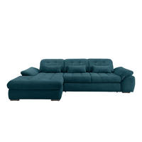 ECKSOFA in Cord Petrol  - Petrol/Schwarz, Modern, Textil/Metall (184/314cm) - Livetastic