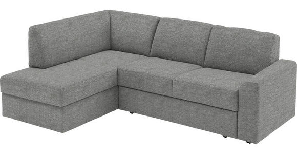 ECKSOFA in Webstoff Hellgrau  - Hellgrau/Schwarz, KONVENTIONELL, Kunststoff/Textil (165/224cm) - Xora