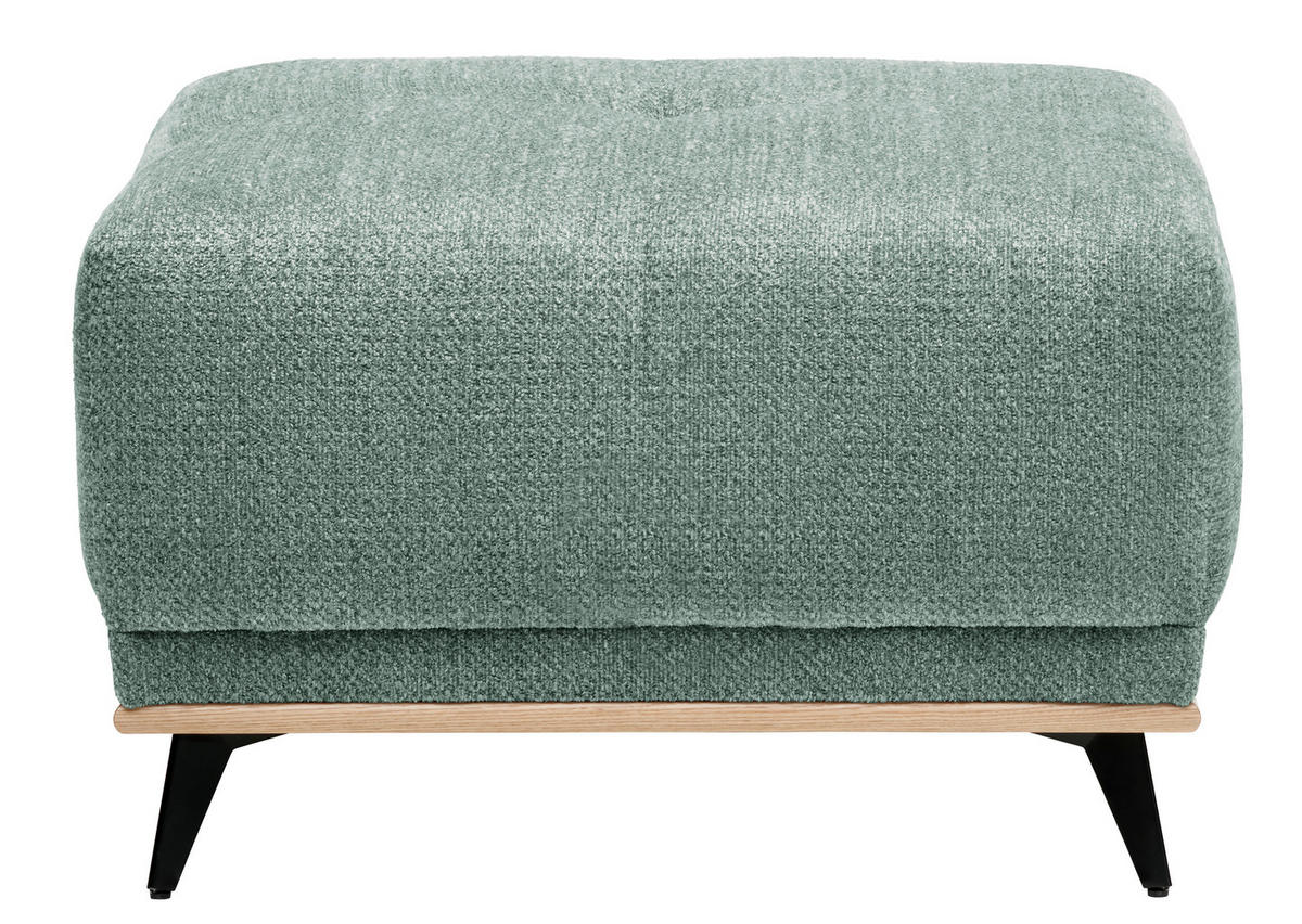 HOCKER in Textil Grün  - Schwarz/Grün, Modern, Holz/Textil (73/47/73cm) - home24