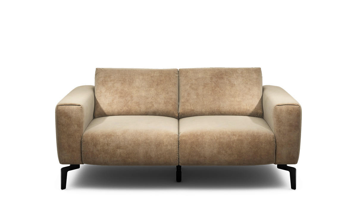 2-SITZER-SOFA Samt Sandfarben  - Sandfarben/Schwarz, Design, Textil/Metall (180/86/86-94cm) - SENSOO