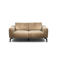 2-SITZER-SOFA Samt Sandfarben  - Sandfarben/Schwarz, Design, Textil/Metall (180/86/86-94cm) - SENSOO