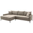 ECKSOFA  in Cord Taupe  173/280 cm  - Taupe/Schwarz, KONVENTIONELL, Textil/Metall (173/280cm) - Hom`in