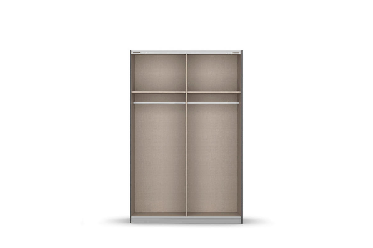SCHWEBETÜRENSCHRANK in Silberfarben, Eiche Artisan  - Silberfarben/Alufarben, Modern, Holzwerkstoff/Metall (136/197/61cm) - Rauch Möbel