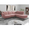 ECKSOFA in Mikrofaser Altrosa  - Schwarz/Altrosa, Konventionell, Textil/Metall (300/267cm) - Sit & More