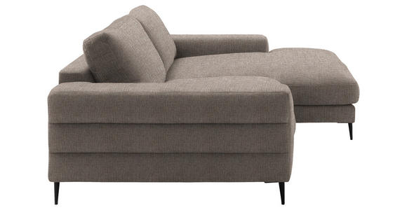 ECKSOFA  in Flachgewebe Taupe  253/177 cm  - Taupe/Schwarz, Design, Textil/Metall (253/177cm) - Dieter Knoll