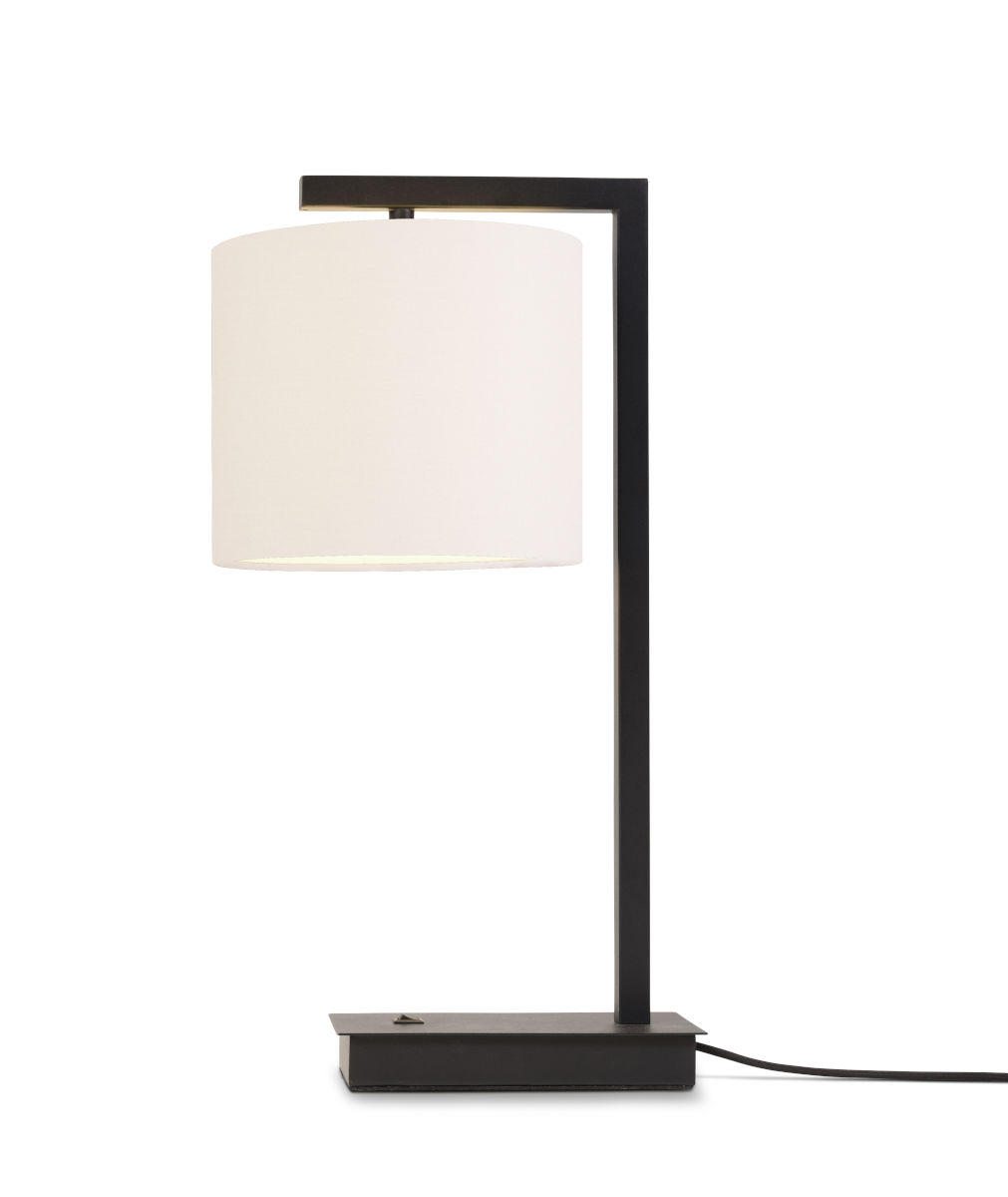 TISCHLEUCHTE Boston 17/44 cm   - Schwarz/Weiß, Basics, Textil/Metall (17/44cm) - It's about Romi