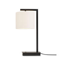 TISCHLEUCHTE Boston 17/44 cm   - Schwarz/Weiß, Basics, Textil/Metall (17/44cm) - It's about Romi