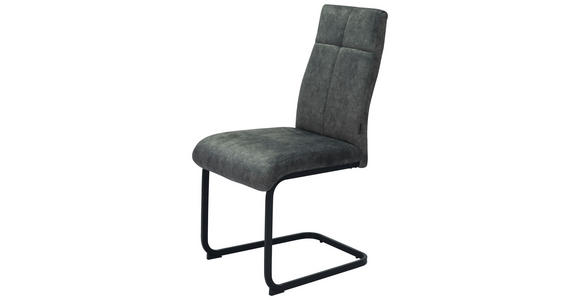 SCHWINGSTUHL in Eisen Webstoff - Anthrazit/Schwarz, Design, Textil/Metall (45/92/62cm) - Novel