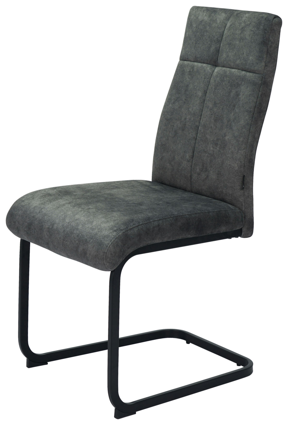 SCHWINGSTUHL  in Eisen Webstoff  - Anthrazit/Schwarz, Design, Textil/Metall (45/92/62cm) - Novel