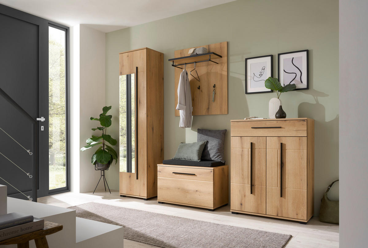 GARDEROBE 5-teilig  in 230/201/39 cm  - Eichefarben, MODERN, Holzwerkstoff (230/201/39cm) - MID.YOU