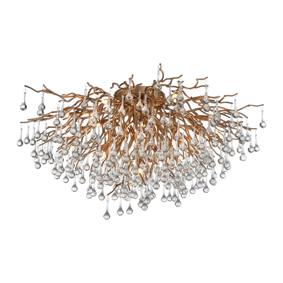 DECKENLEUCHTE Icicle 100/100/50 cm   - Messingfarben, KONVENTIONELL, Glas/Kunststoff (100/100/50cm) - Paul Neuhaus