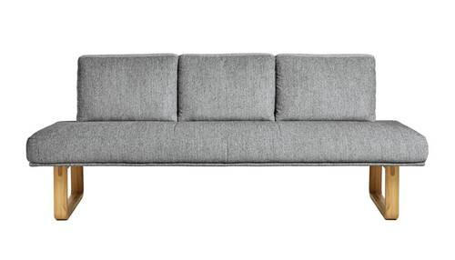 SITZBANK 224/92/78 cm  in Hellgrau  - Eichefarben/Hellgrau, Design, Holz/Textil (224/92/78cm) - Dieter Knoll