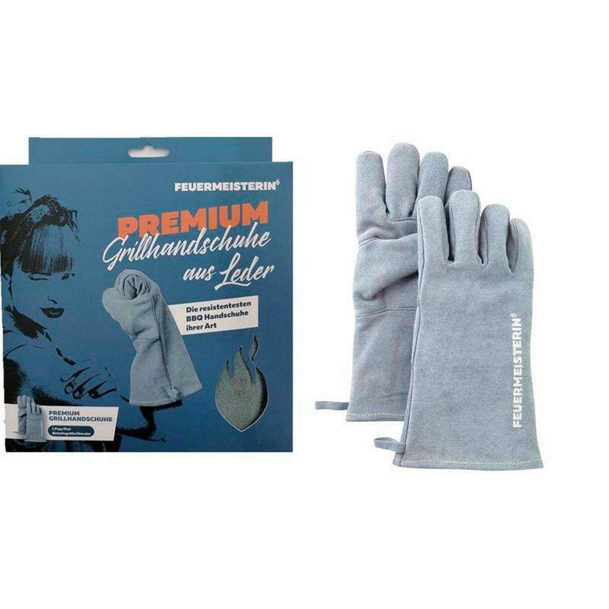 GRILLHANDSCHUHE EINHEITSGRÖSSE - Grau, Lifestyle, Leder (12/32/1cm) - Zebra 