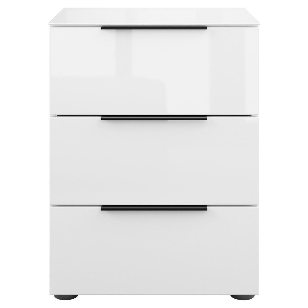 Thumbnail - Nachtschrank Style, Weiß, Metall, 3 Schubladen, 45x60x40 cm, Typenauswahl, Soft-Close-System, Schlafzimmer, Nachttische