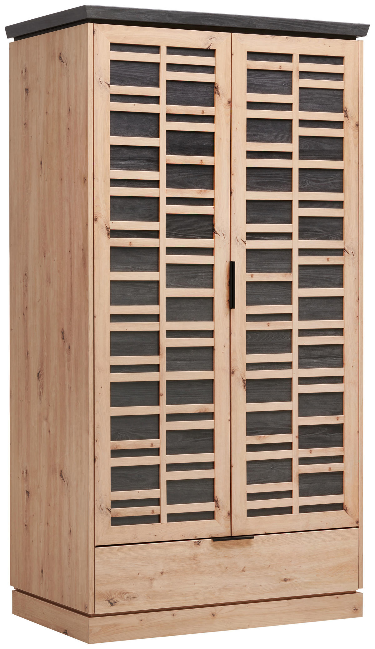 GARDEROBENSCHRANK  in 104/195,2/60,2 cm  - Dunkelbraun/Schwarz, LIFESTYLE, Holzwerkstoff/Metall (104/195,2/60,2cm) - Xora