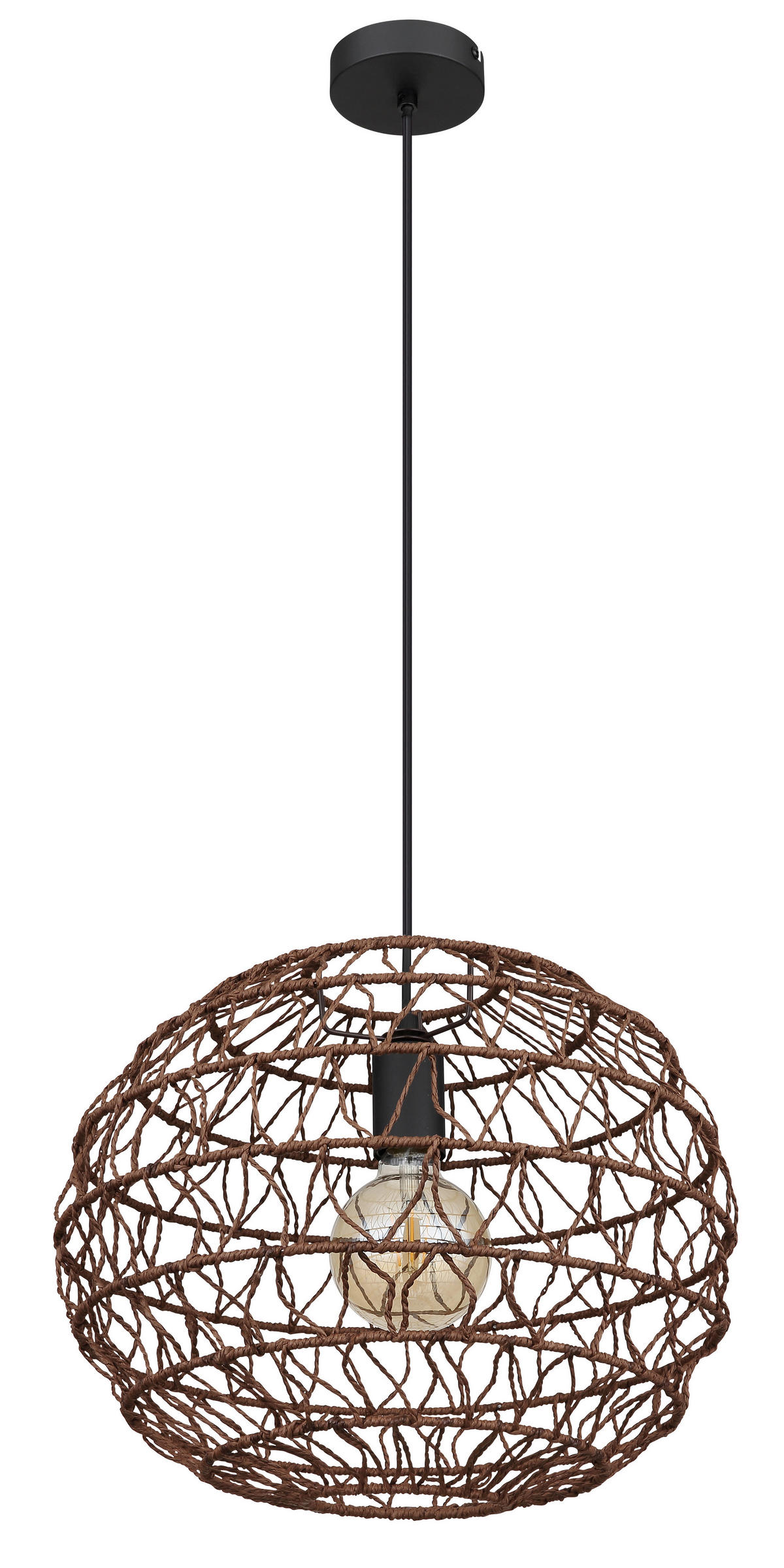 HÄNGELEUCHTE 39/120 cm    - Dunkelbraun/Schwarz, Natur, Papier/Kunststoff (39/120cm) - Globo