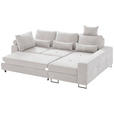 ECKSOFA Creme Flachgewebe  - Creme, Design, Textil/Metall (260/188cm) - Hom`in