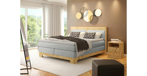 BOXSPRINGBETT 160/200 cm  in Silberfarben  - Silberfarben, Natur, Holz/Textil (160/200cm) - Linea Natura