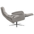 RELAXSESSEL in Leder Hellgrau  - Edelstahlfarben/Hellgrau, Design, Leder/Metall (76/119/86cm) - Dieter Knoll