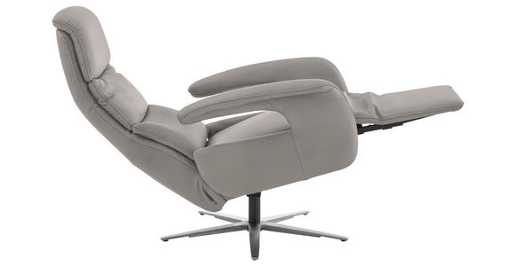 RELAXSESSEL in Leder Hellgrau  - Edelstahlfarben/Hellgrau, Design, Leder/Metall (76/119/86cm) - Dieter Knoll