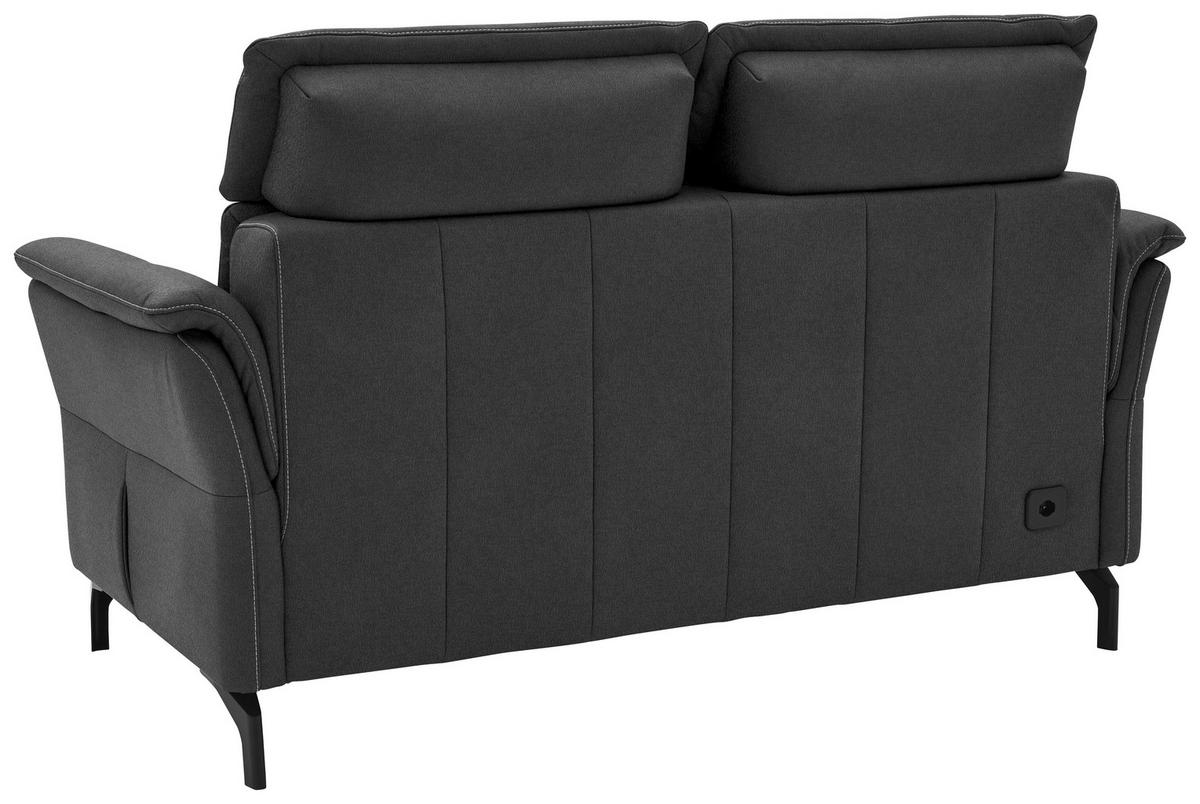 2-SITZER-SOFA in Mikrofaser Dunkelgrau  - Dunkelgrau/Schwarz, Konventionell, Textil/Metall (178/103/95cm) - Dieter Knoll