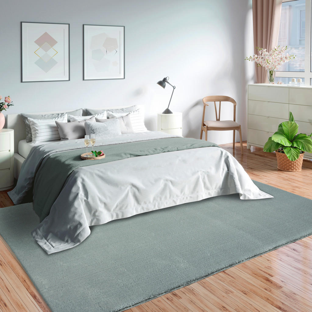 Thumbnail - Xxxl Fellteppich Loft, Blau, Textil, Uni, rechteckig, 240x340 cm, Bsci, für Fußbodenheizung geeignet, Teppiche & Böden, ...