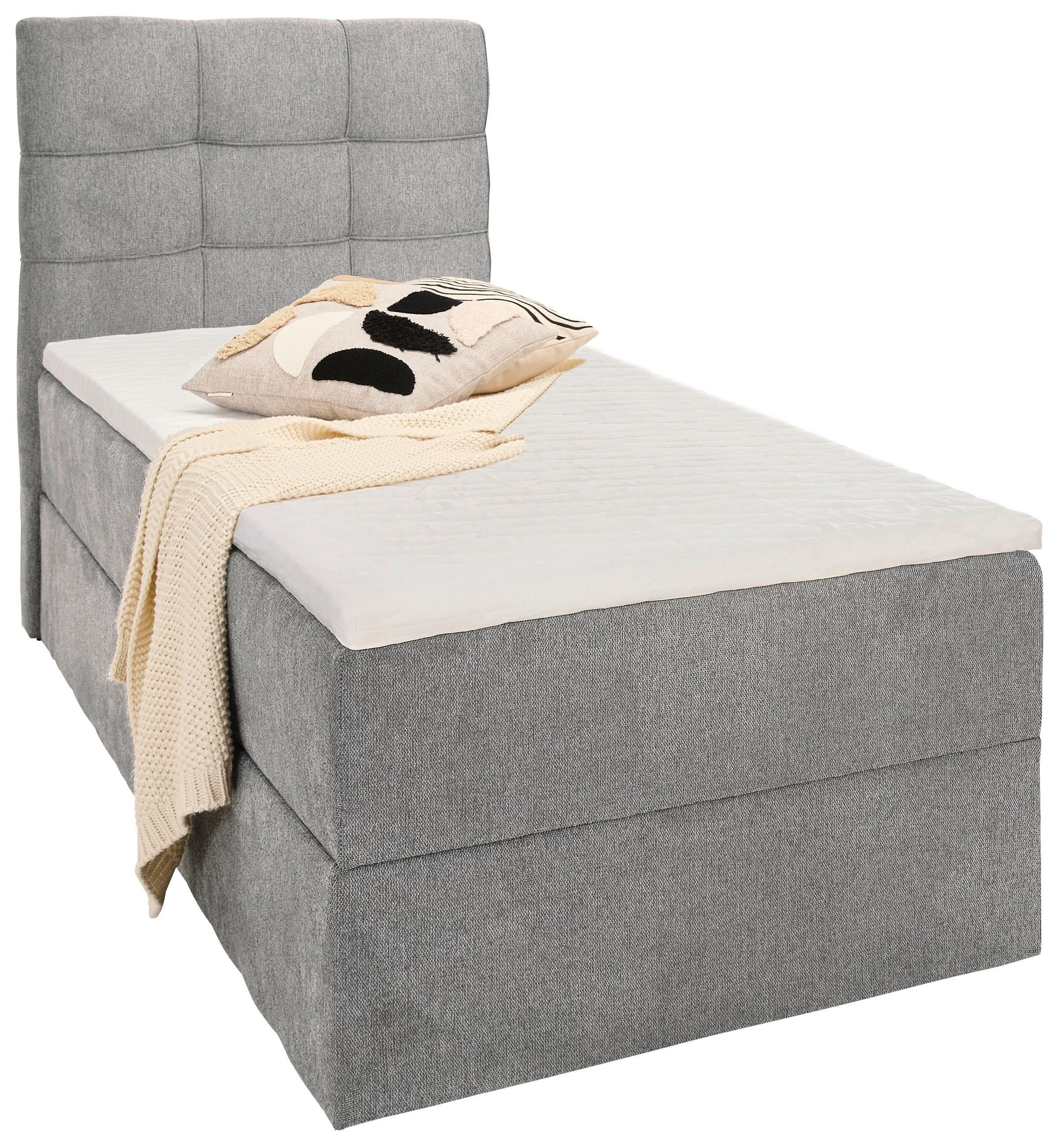 BOXBETT 90/200 cm  in Grau  - Schwarz/Grau, KONVENTIONELL, Kunststoff/Textil (90/200cm) - Boxxx