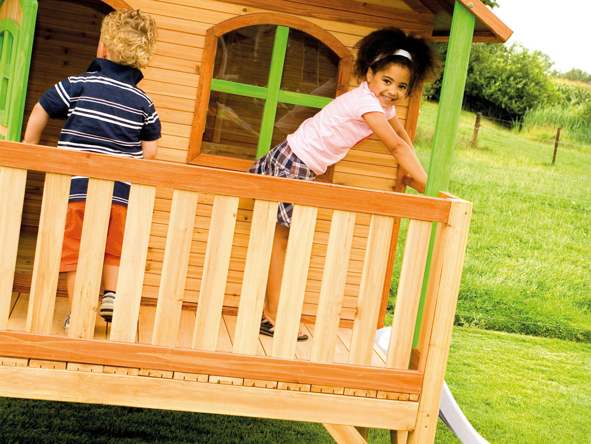 SPIELHAUS 349/233/212 cm  - Rot/Braun, Konventionell, Holz/Kunststoff (349/233/212cm)