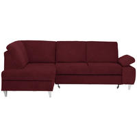 ECKSOFA in Flachgewebe Rot  - Silberfarben/Rot, Konventionell, Holz/Textil (186/255cm) - Cantus