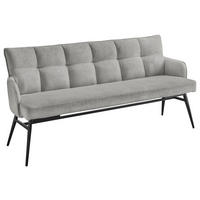 SITZBANK 180/88/68 cm Mikrofaser Grau, Schwarz  - Schwarz/Grau, Design, Textil/Metall (180/88/68cm) - SetOne by Musterring
