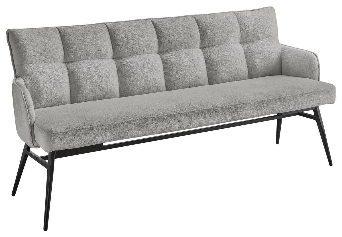 SITZBANK 180/88/68 cm Mikrofaser Grau, Schwarz  - Schwarz/Grau, Design, Textil/Metall (180/88/68cm) - SetOne by Musterring